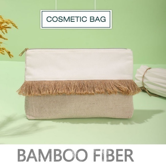 Ulta Beauty large bamboo fiber cosmetic bag - Picture 1 of 9